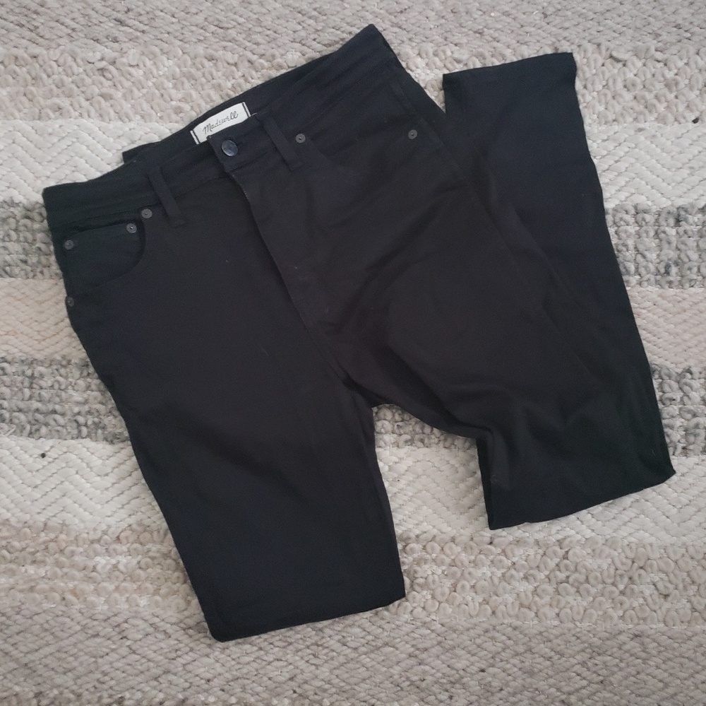 Madewell black 10" high riser skinny jeans sz 29